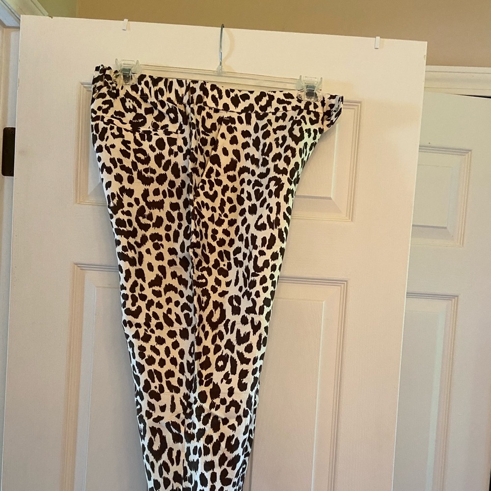 J. Crew linen animal print pants 10, never worn